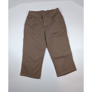 Lee Riders Capri Jeans Womens 8P Brown Denim Mid Rise Stretch Pockets Casual